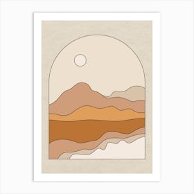 Pastel Desert Mountains Art Print