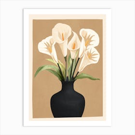 A Vase With Calla Lilies 3 Art Print