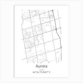 Aurora,Canada Minimalist Map Poster