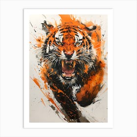 Badass Angry Tiger Ink Painting 17 Art Print