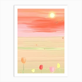 Sunset In The Field 3 Art Print