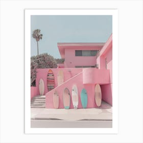 Pink Surfboards Art Print