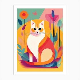 Cat In The Garden 3 Art Print