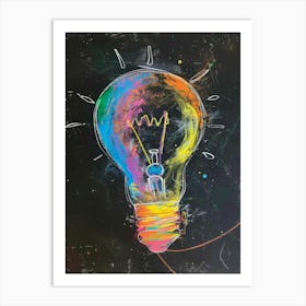 Light Bulb Drawing Art Print