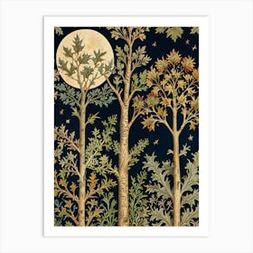 Moon And Forest Style William Morris3 Art Print