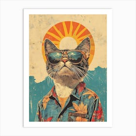 Vintage Retro Poster Cool Cat 18 Art Print