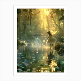 Fairy In The Sparkly Forest Art Print