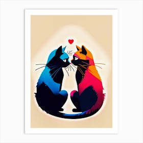 Cats In Love Art Print