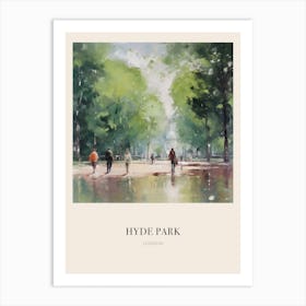 Hyde Park London 3 Vintage Cezanne Inspired Poster Art Print