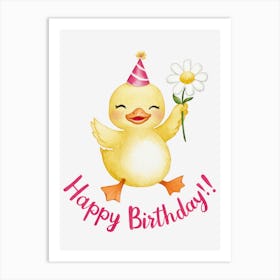 Happy Birthday Duck.8 Art Print