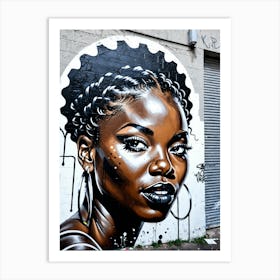 Graffiti Mural Of Beautiful Black Woman 347 Art Print