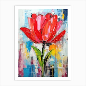 Blossom Dreams: Neo-Expressionist Tulips Art Print
