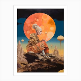 Mushroom Moon Collage 2 Art Print