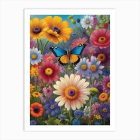 Butterfly In The Garden Art Print