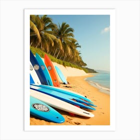 Surfboards On The Beach 3 Art Print