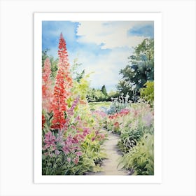 Monets Garden Usa Watercolour 6 Art Print