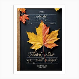 A Maple Leaf Intricately Crafted In Vibrant Yellow And Orange Hues To Showcase Autumns Majesty Re (1) Art Print