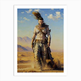 Soldier In The Desert Art Print