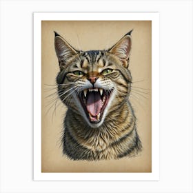 Scream Cat Art Print