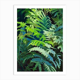 Forked Fern Cézanne Style Art Print