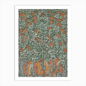 Foxes In The Garden Art Print