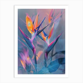 Iridescent Flower Bird Of Paradise 3 Art Print
