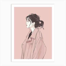 Girl In A Pink Coat Art Print