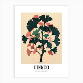 Ginkgo Tree Colourful Illustration 4 Poster Art Print
