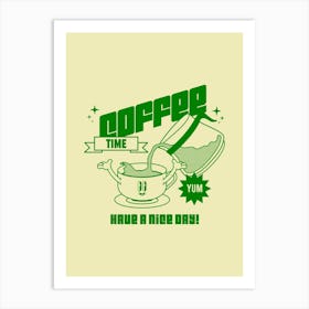 Retro Wall Art Vintage decor Retro Cartoon Printable Art Retro Vintage Wall Art Coffee Time Trendy Retro Poster Art Print