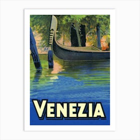 Venice, Italy Gondola In Dock Art Print