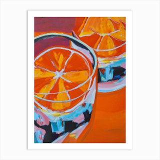 Oranges Negroni Cocktail Art Print