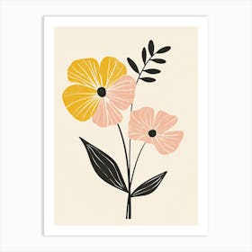 Ljubljana Flower Market Boho Minimalist Style Art Print