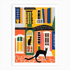 Cat In The House Matisse Style Art Print