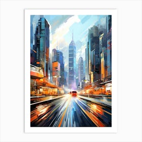 City of Lights: Hong Kong's Dazzling Skyline 1 Art Print