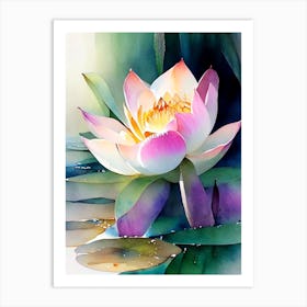 Giant Lotus Watercolour 2 Art Print