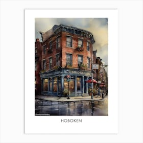 Hoboken Watercolor 3travel Poster Art Print