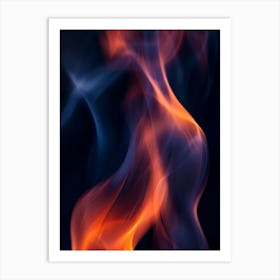 Flames On Black Background 1 Art Print