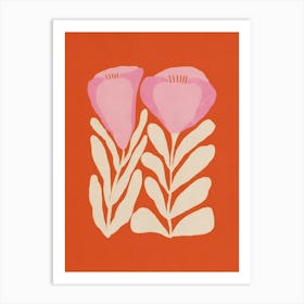 Two Pink Flowers 2 Art Print