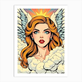 Angel With Wings Illustration Art Print