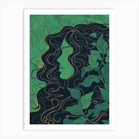 Woman In A Forest Art Print