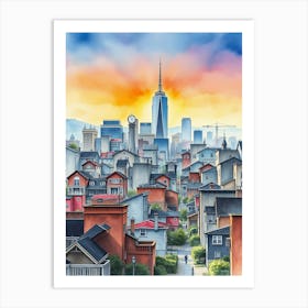 Hong Kong City At Sunset Art Print