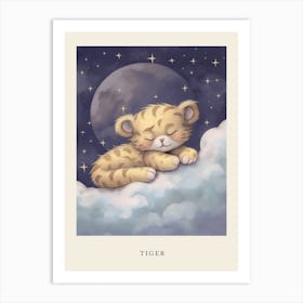 Sleeping Baby Tiger Cub Nursery Poster Art Print