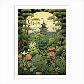 Ninna Ji Temple Japan Henri Rousseau Style 1 Art Print
