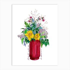Flowers From My Garden With Slogan Art Print