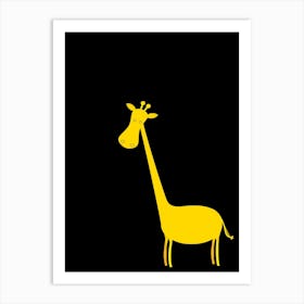 Large Contrast Giraffe Art Print