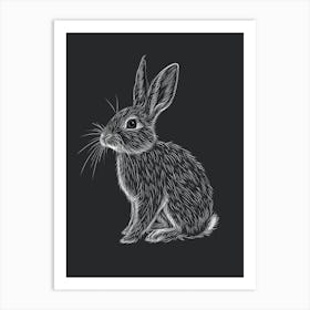 French Lop Rabbit Minimalist Illustration 3 Art Print