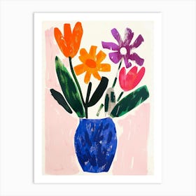 Flowers In A Blue Vase 1 Art Print