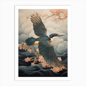 Kingfisher 2 Gold Detail Painting Art Print