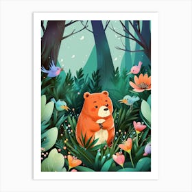 Luxmango Babybear In Forest Art Print