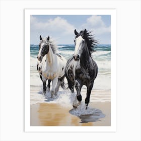 A Horse Oil Painting In Bondi Beach, Australia, Portrait 3 Art Print